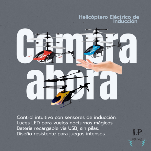 Helicóptero Recargable de Inducción