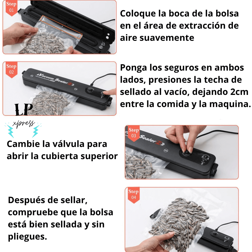 Selladora Eléctrica Al vacío + 10 Bolsas