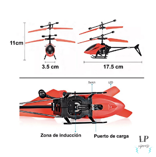 Helicóptero Recargable de Inducción